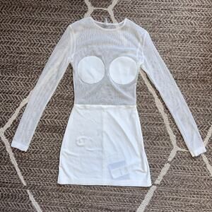 NORMA KAMALI Dot Dash Mini Dress Sz XXS